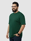 Plain Bottle Green Plus Size T-Shirt