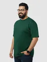 Plain Bottle Green Plus Size T-Shirt