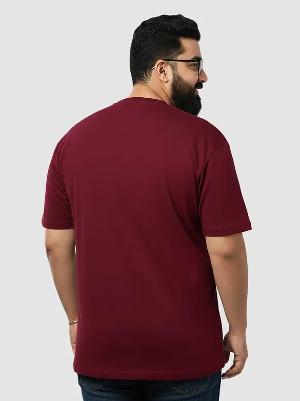 Plain Burgundy Plus Size T-Shirts