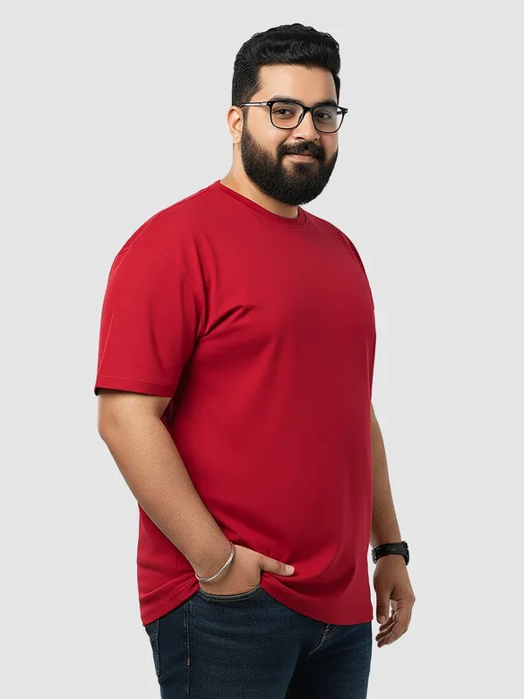 Plain Red Plus Size T-shirts