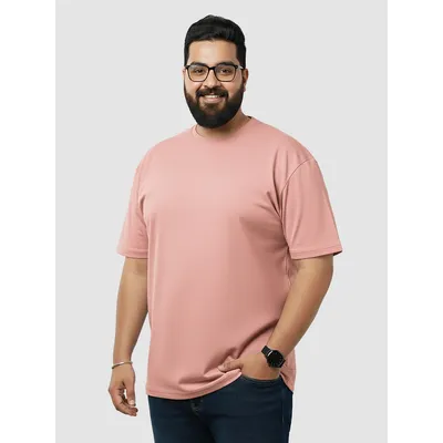 Plain Rose Pink Plus Size T-Shirt