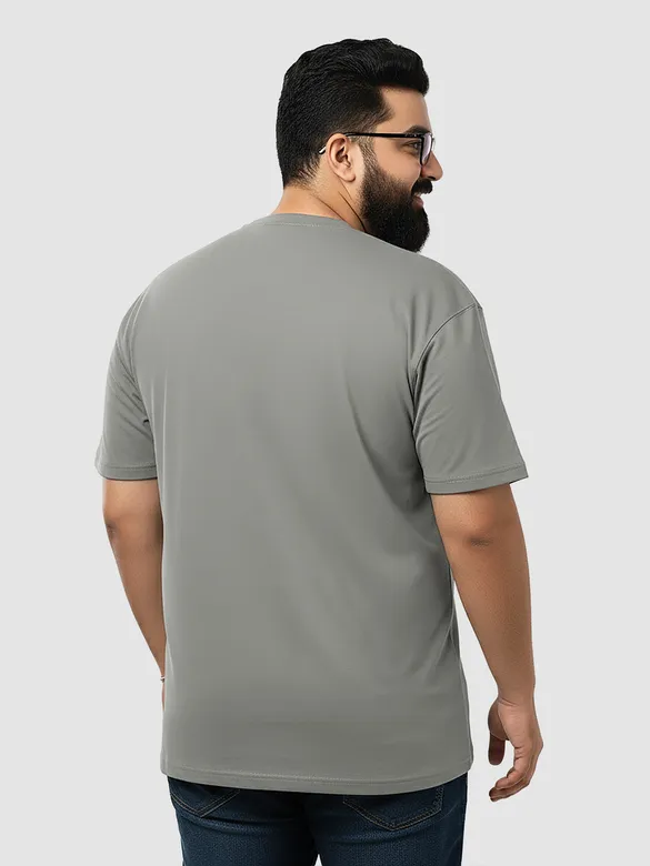 Plain Space Grey Plus Size T-Shirt