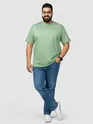 Plain Seafoam Green Plus Size T-Shirt