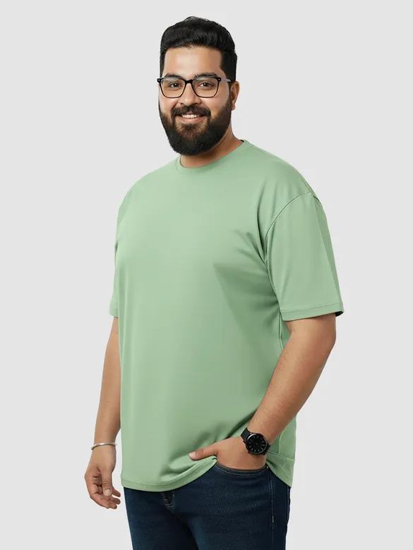 Plain Seafoam Green Plus Size T-Shirt