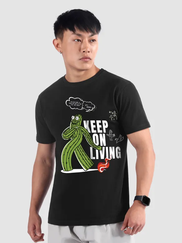 Keep On Living Printed T-Shirt