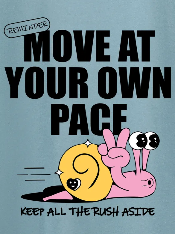 Move At Your Own Pace Printed T-shirt for Men