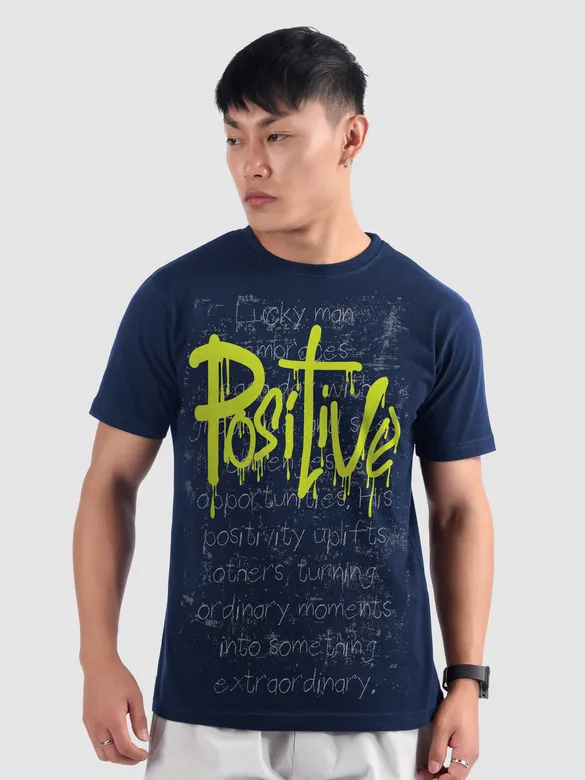 Positive Half Sleeve Printed T-shirt