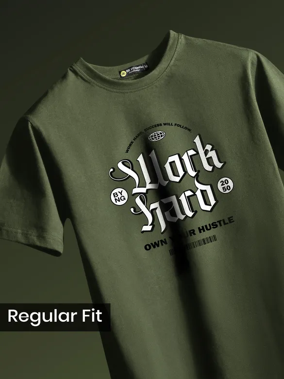 Work Hard Printed T-shirt for Men