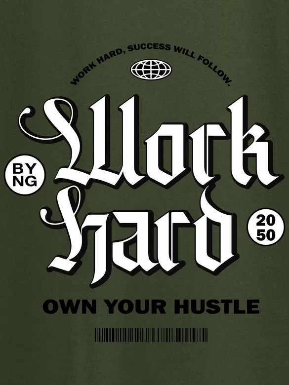 Work Hard Printed T-shirt for Men