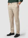 Beige Side-Adjuster Cotton Slub Trousers