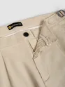 Beige Side-Adjuster Cotton Slub Trousers