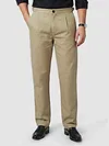 Khaki Side-Adjuster Cotton Slub Trousers