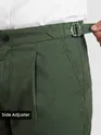 Military Green Side-Adjuster Cotton Slub Trousers