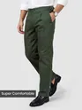 Military Green Side-Adjuster Cotton Slub Trousers