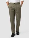 Olive Green Side-Adjuster Cotton Slub Trousers