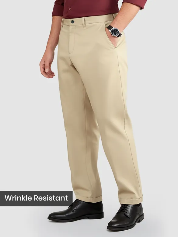 Beige Japanese Fit Pants