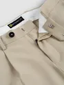 Beige Solid Korean Pants