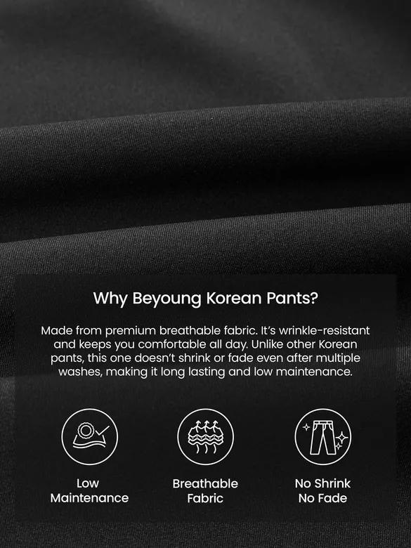 Black Solid Korean Pants