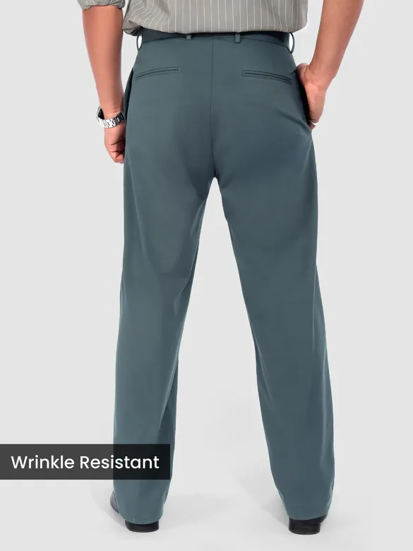 Bluish Grey Solid Korean Pants
