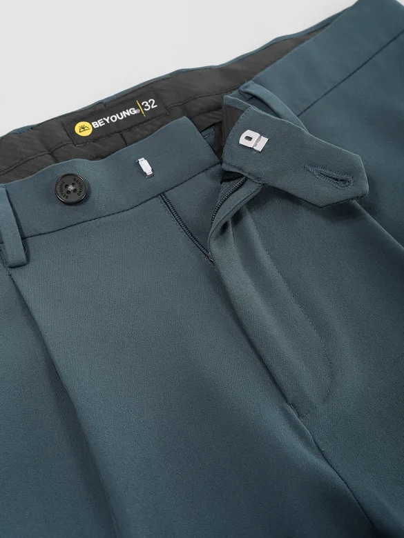 Bluish Grey Solid Korean Pants