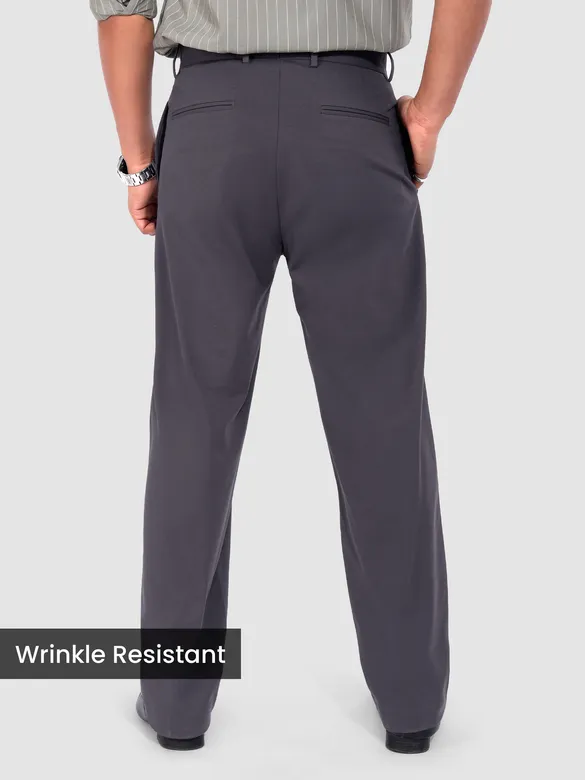 Charcoal Grey Solid Korean Pants