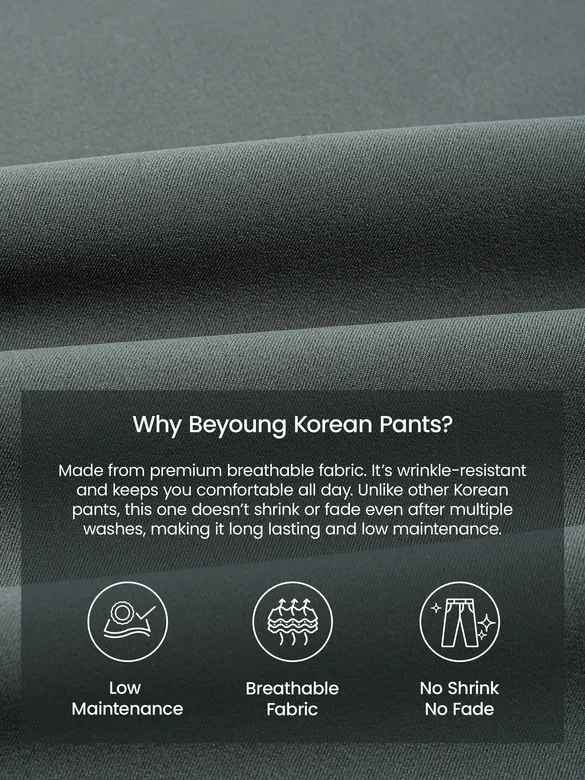 Dusty Green Solid Korean Pants
