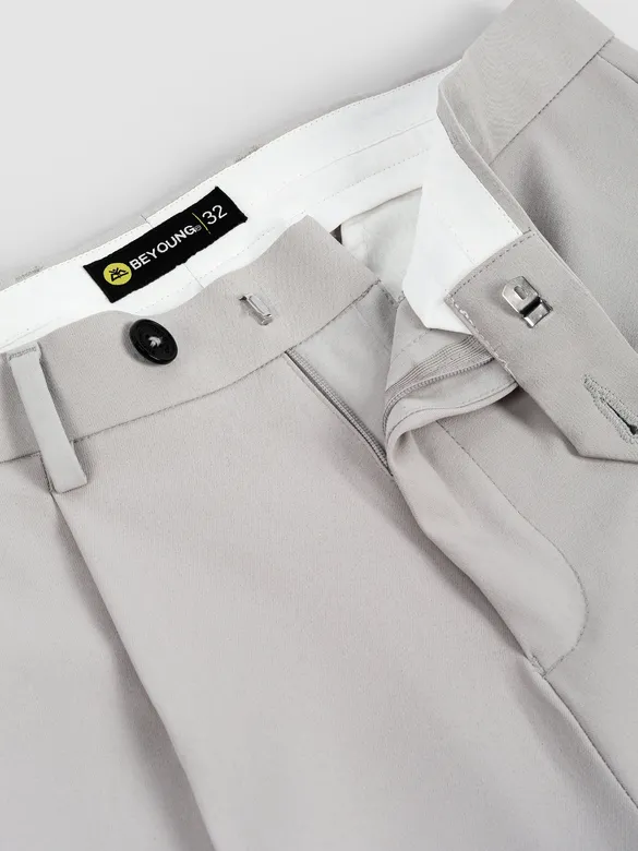 Elephant Grey Solid Korean Pants