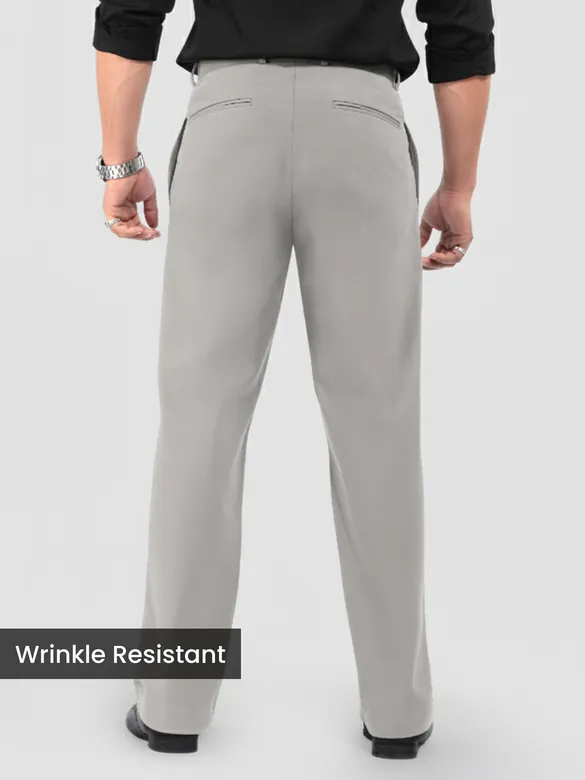 Elephant Grey Solid Korean Pants