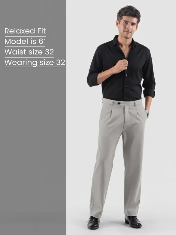 Elephant Grey Solid Korean Pants