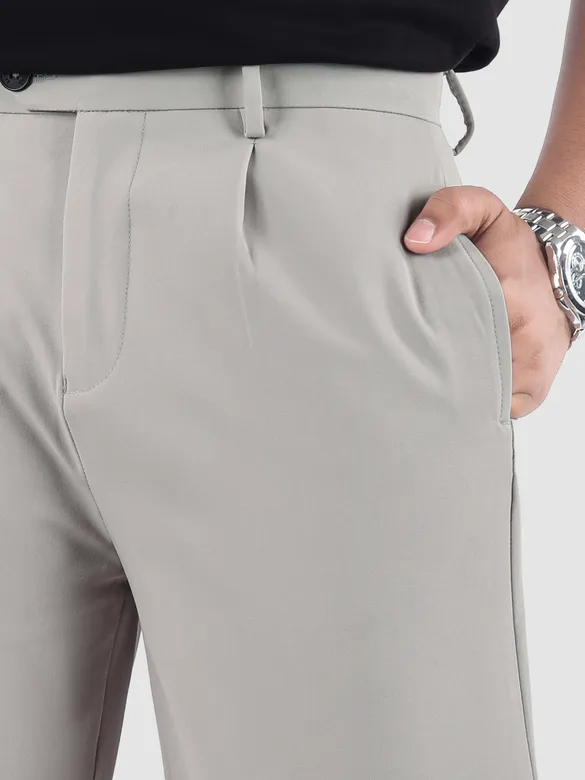 Elephant Grey Solid Korean Pants