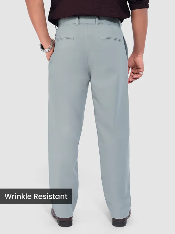 Stone Blue Solid Korean Pants