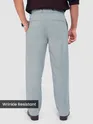 Stone Blue Solid Korean Pants
