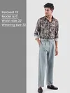 Stone Blue Solid Korean Pants