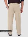 Beige Relaxed Fit Stretch Korean Pants