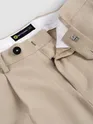 Beige Relaxed Fit Stretch Korean Pants
