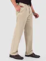 Beige Relaxed Fit Stretch Korean Pants