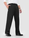 Charcoal Black Relaxed Fit Stretch Korean Pants
