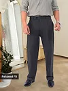 Dark Grey Relaxed Fit Stretch Korean Pants