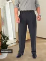 Dark Grey Relaxed Fit Stretch Korean Pants