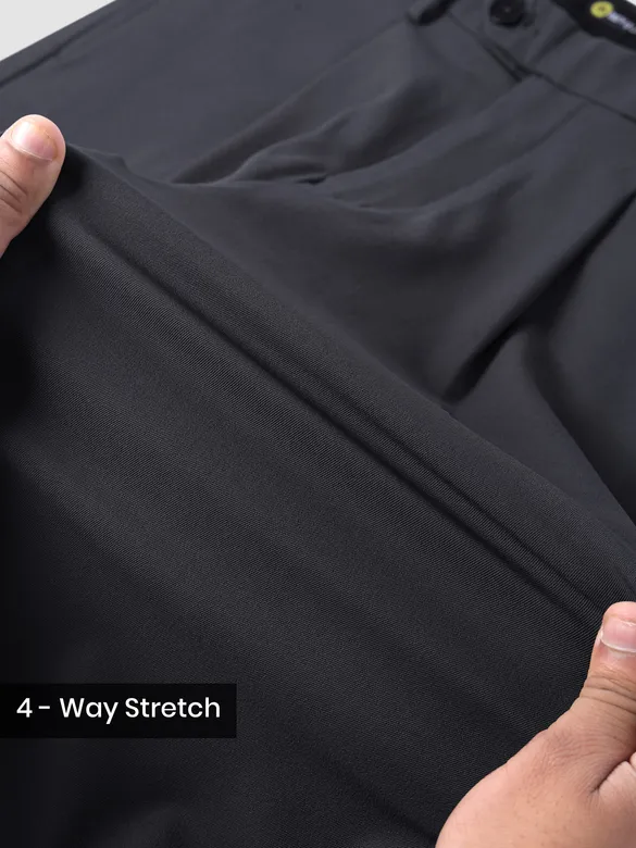 Dark Grey Relaxed Fit Stretch Korean Pants