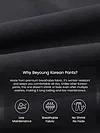 Dark Grey Relaxed Fit Stretch Korean Pants