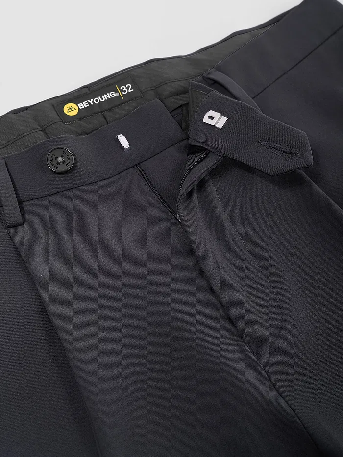Dark Grey Relaxed Fit Stretch Korean Pants