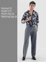 Elephant Grey Relaxed Fit Stretch Korean Pants