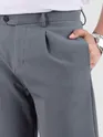 Elephant Grey Relaxed Fit Stretch Korean Pants