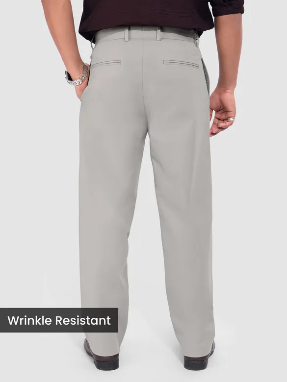 Light Grey Relaxed Fit Stretch Korean Pants