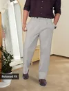 Light Grey Relaxed Fit Stretch Korean Pants