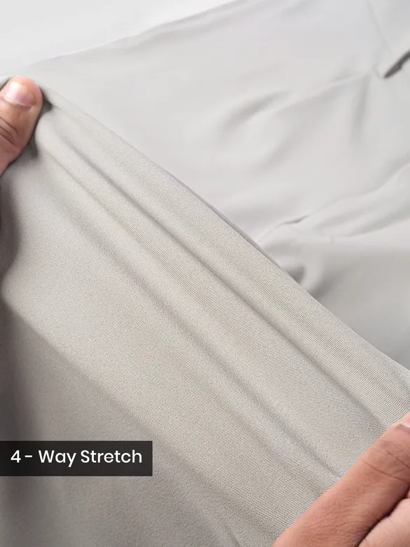 Light Grey Relaxed Fit Stretch Korean Pants