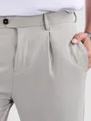 Light Grey Relaxed Fit Stretch Korean Pants