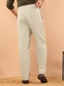 Beige Grey Lycra Gurkha Pants