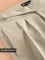 Beige Grey Lycra Gurkha Pants